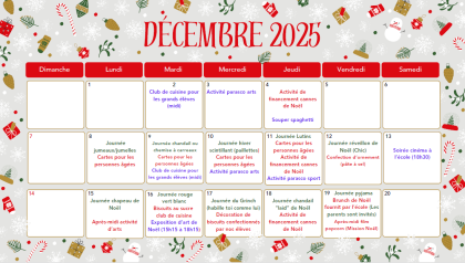 Activités Décembre 2025